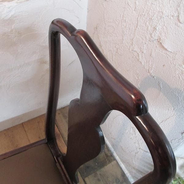 イギリス アンティーク 家具 クイーンアンチェア 猫脚 椅子 英国 4113e