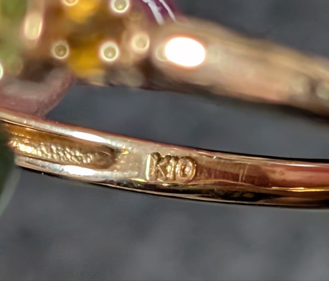 ジュエリーツツミ マルチカラー ハート アミュレット リング 10号 k10