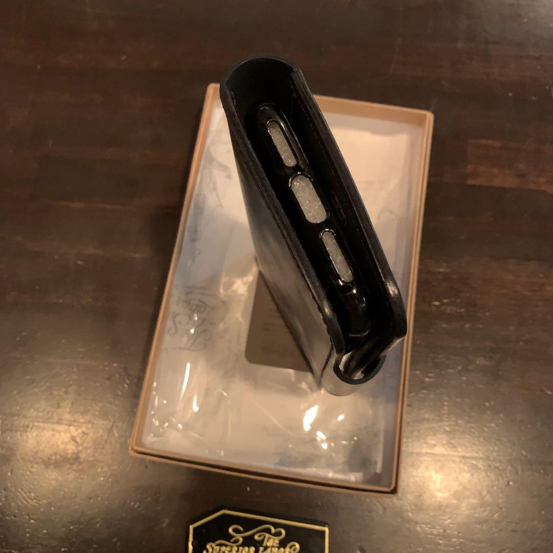 新品箱入りシュペリオールレイバー iPhoneX レザーケース黒 コードバン