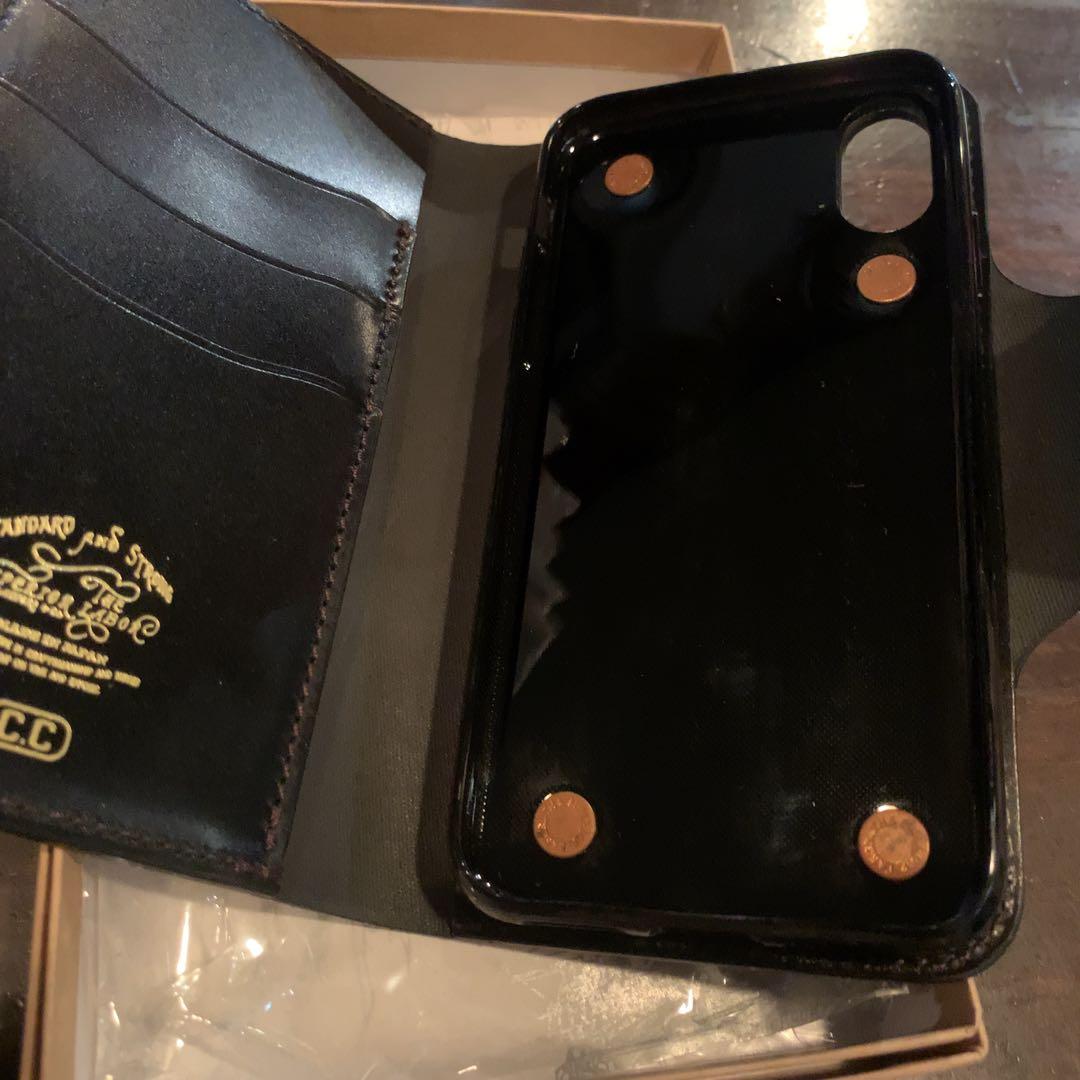 新品箱入りシュペリオールレイバー iPhoneX レザーケース黒 コードバン