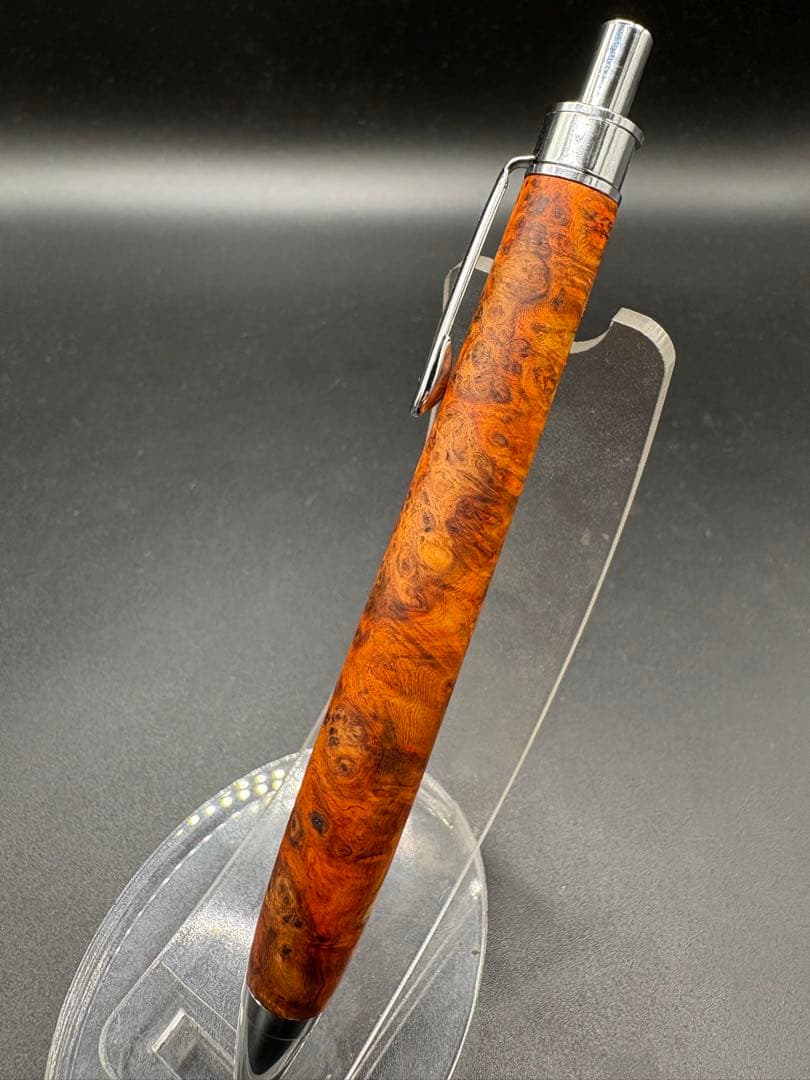 528特上　本花梨　紅白　瘤杢　木軸シャーペン　ボールペン