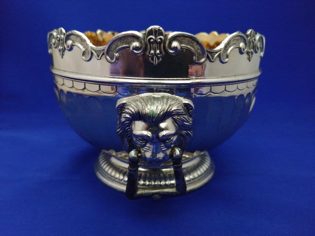 1950s アンティーク 銀メッキ　モンティースボウル ライオン装飾 EPM