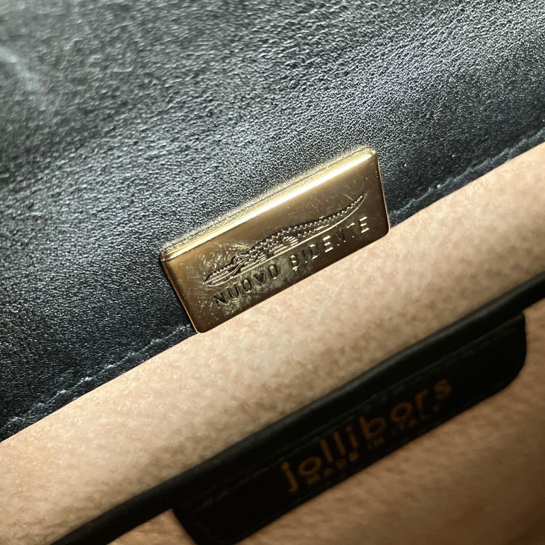 ブラック クロコダイル 本革 クラッチバッグ　イタリア製