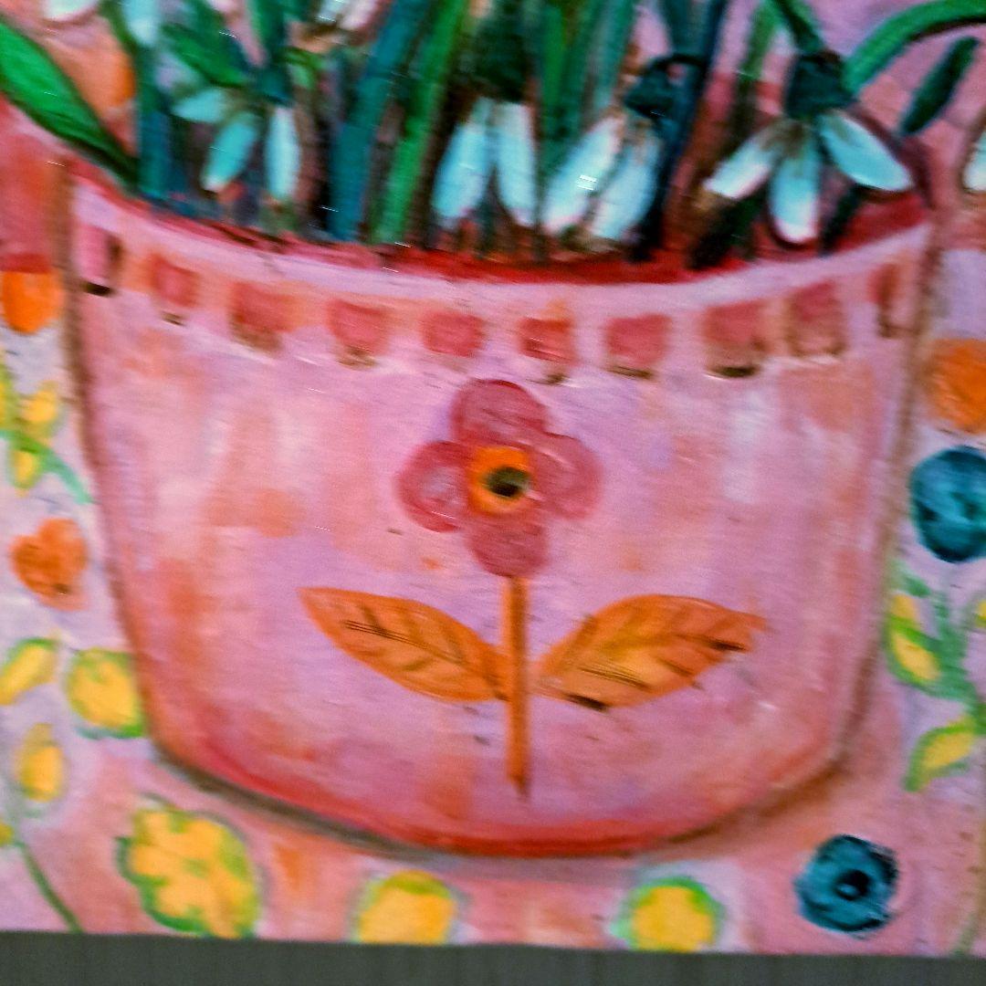 キャンバス油絵　 専用　春を告げる花スノードロップ