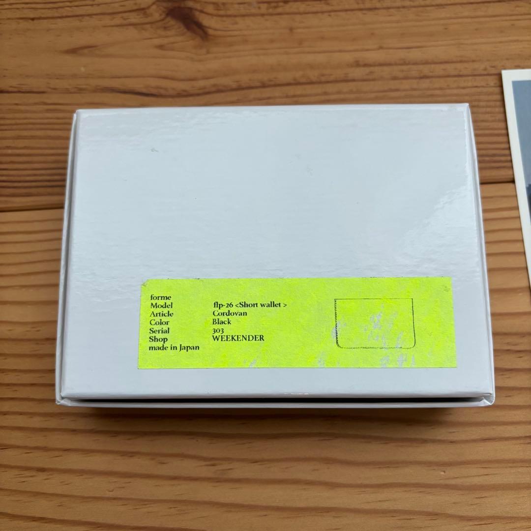 forme ショートウォレット　コードバン　ブラック