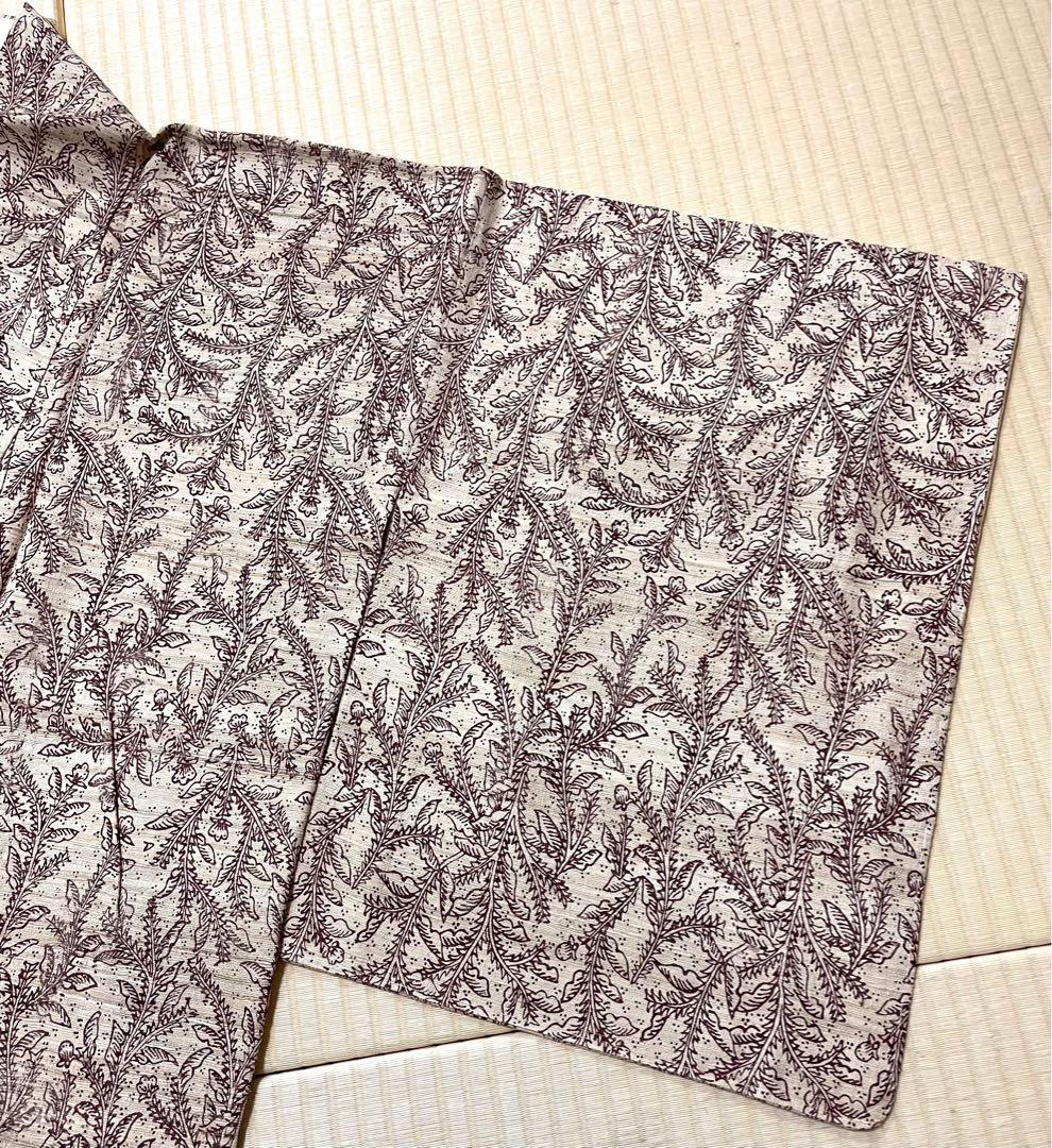 作家物 野蚕糸 ムガシルク 染め 付け下げ小紋 ガード加工