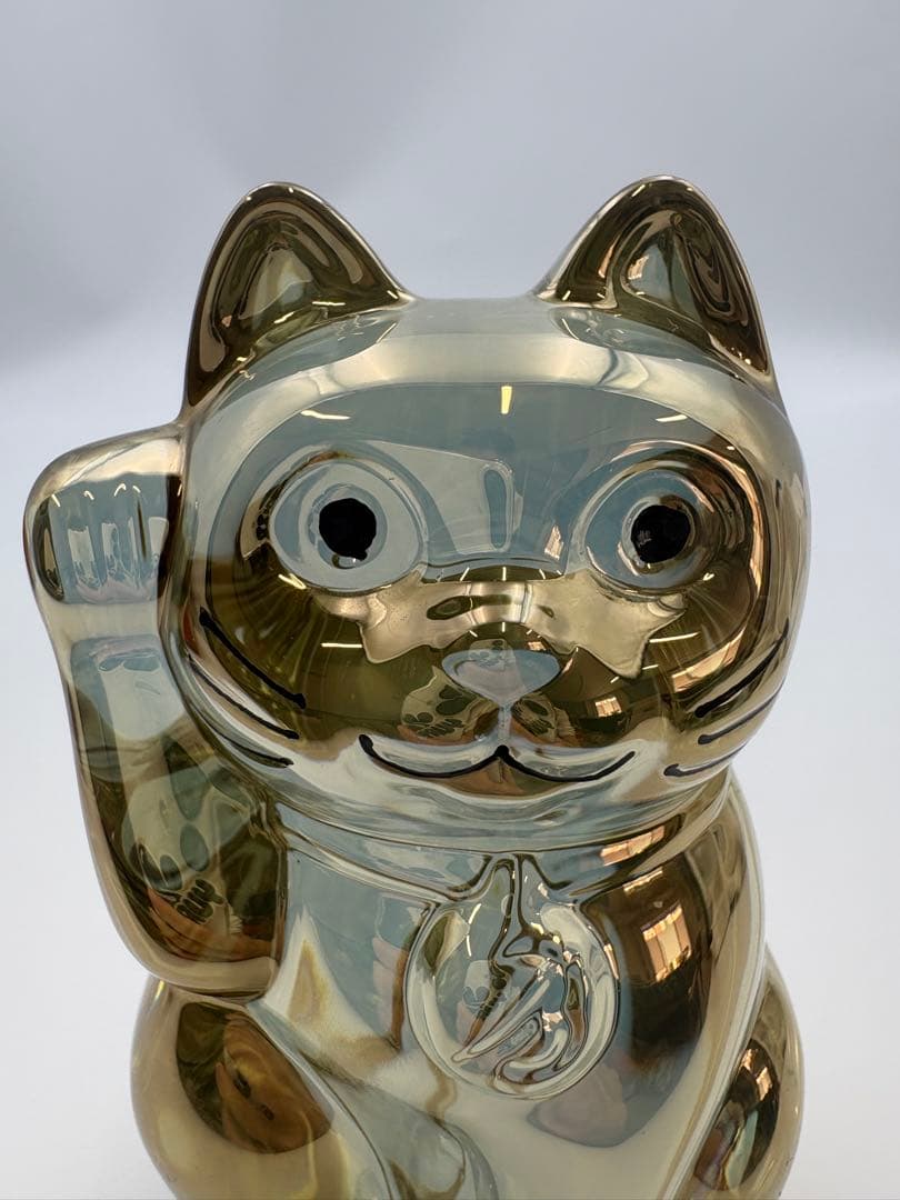 【美品】Baccarat バカラ　まねき猫 クリスタル ガラス ゴールド　箱付