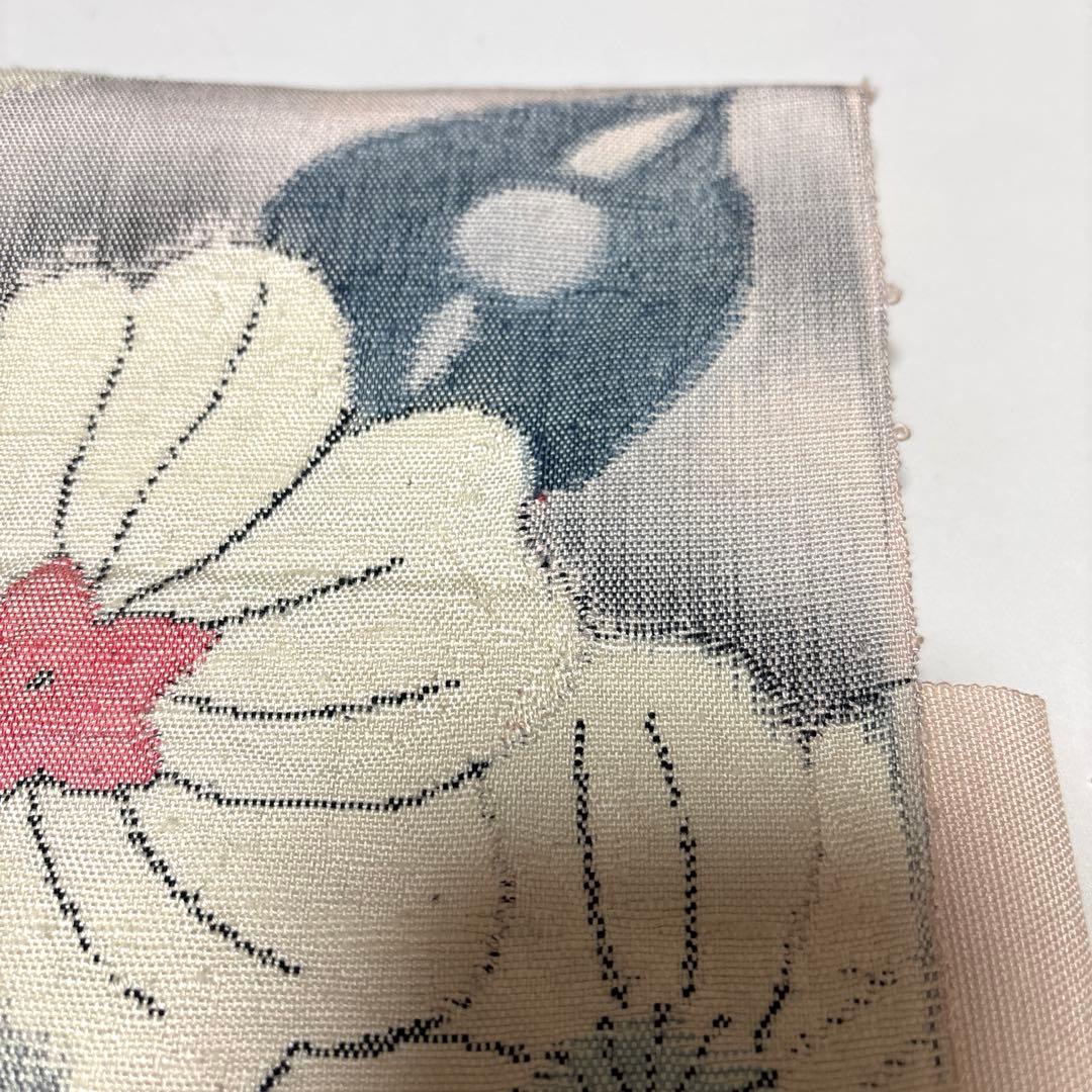 【ゆったりサイズ】ワンタッチ作り帯　✨手織り紬✨辻ヶ花模様✨織出し名古屋帯　八寸