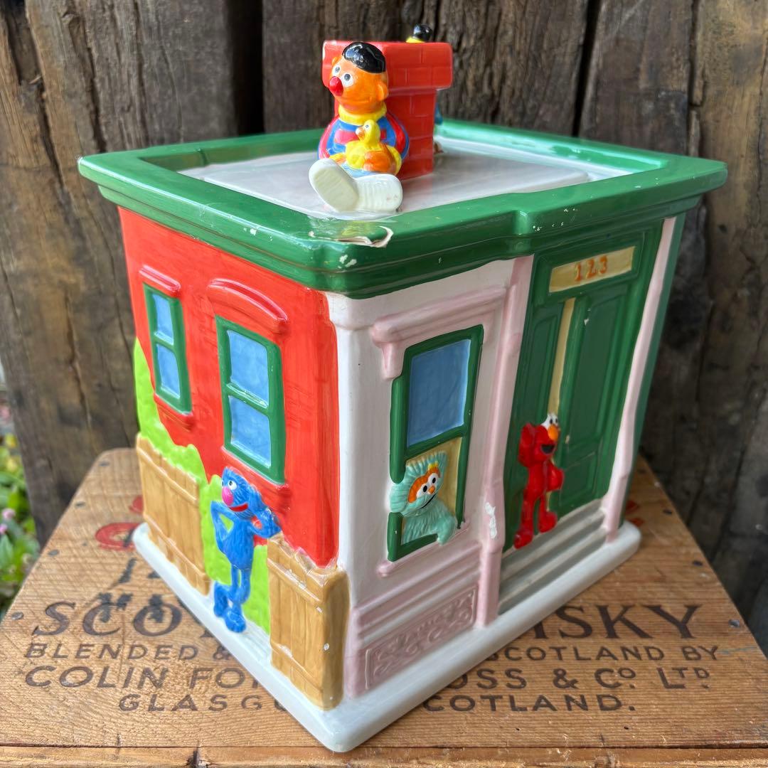 【2000s】セサミストリート クッキージャー 置物　小物入れ　レトロ