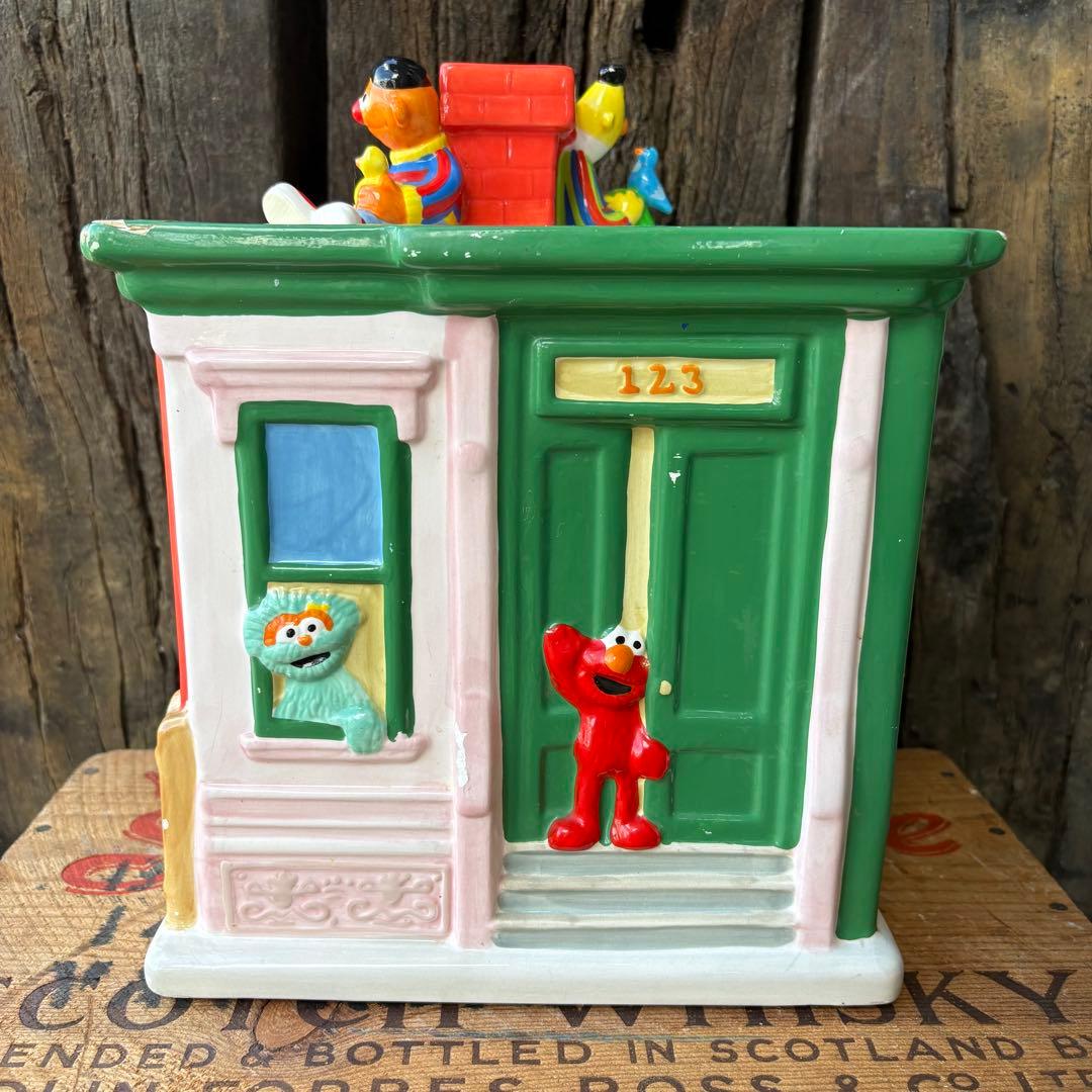 【2000s】セサミストリート クッキージャー 置物　小物入れ　レトロ