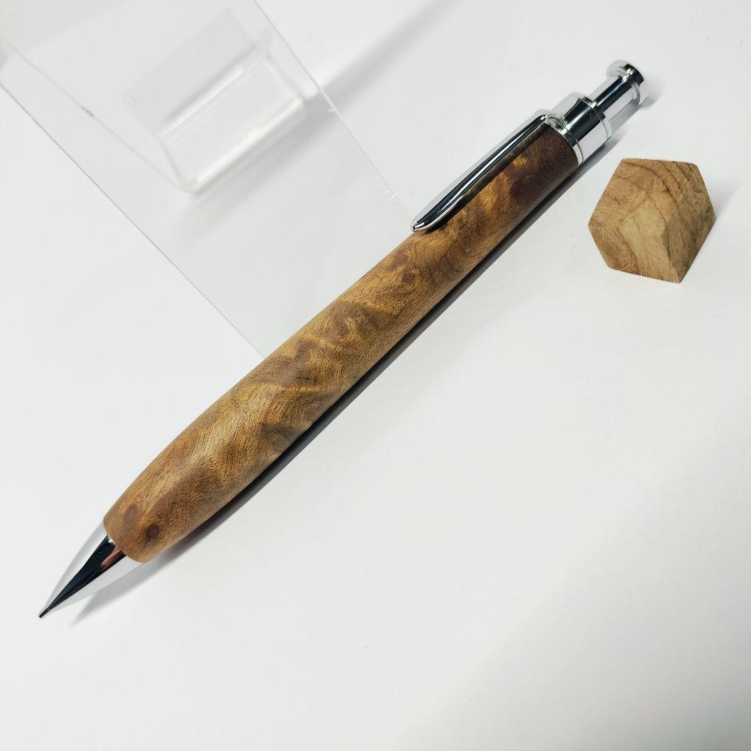 【極上杢】こぶた工房 マーブルウッド(S) シャープペンシル クリップ傷なし