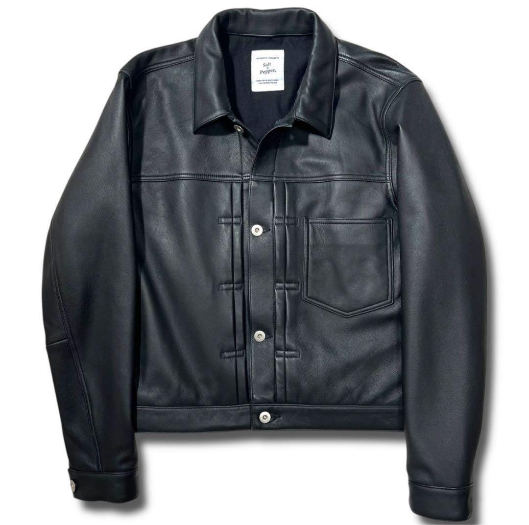 Salt & Pepper LEATHER TRUCKER Lサイズ
