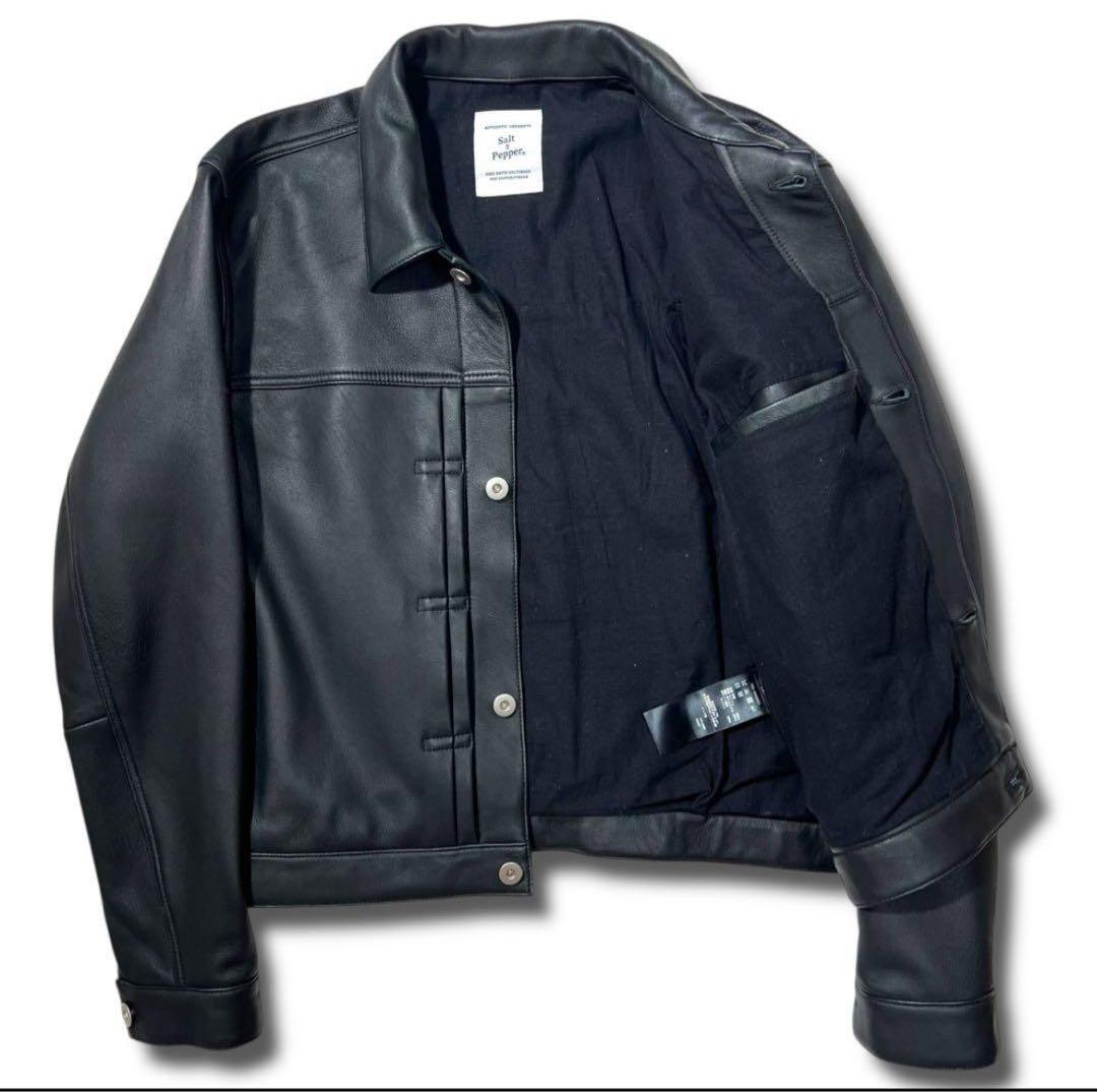 Salt & Pepper LEATHER TRUCKER Lサイズ
