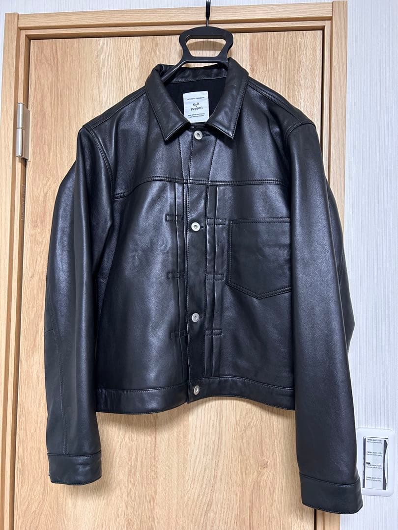 Salt & Pepper LEATHER TRUCKER Lサイズ