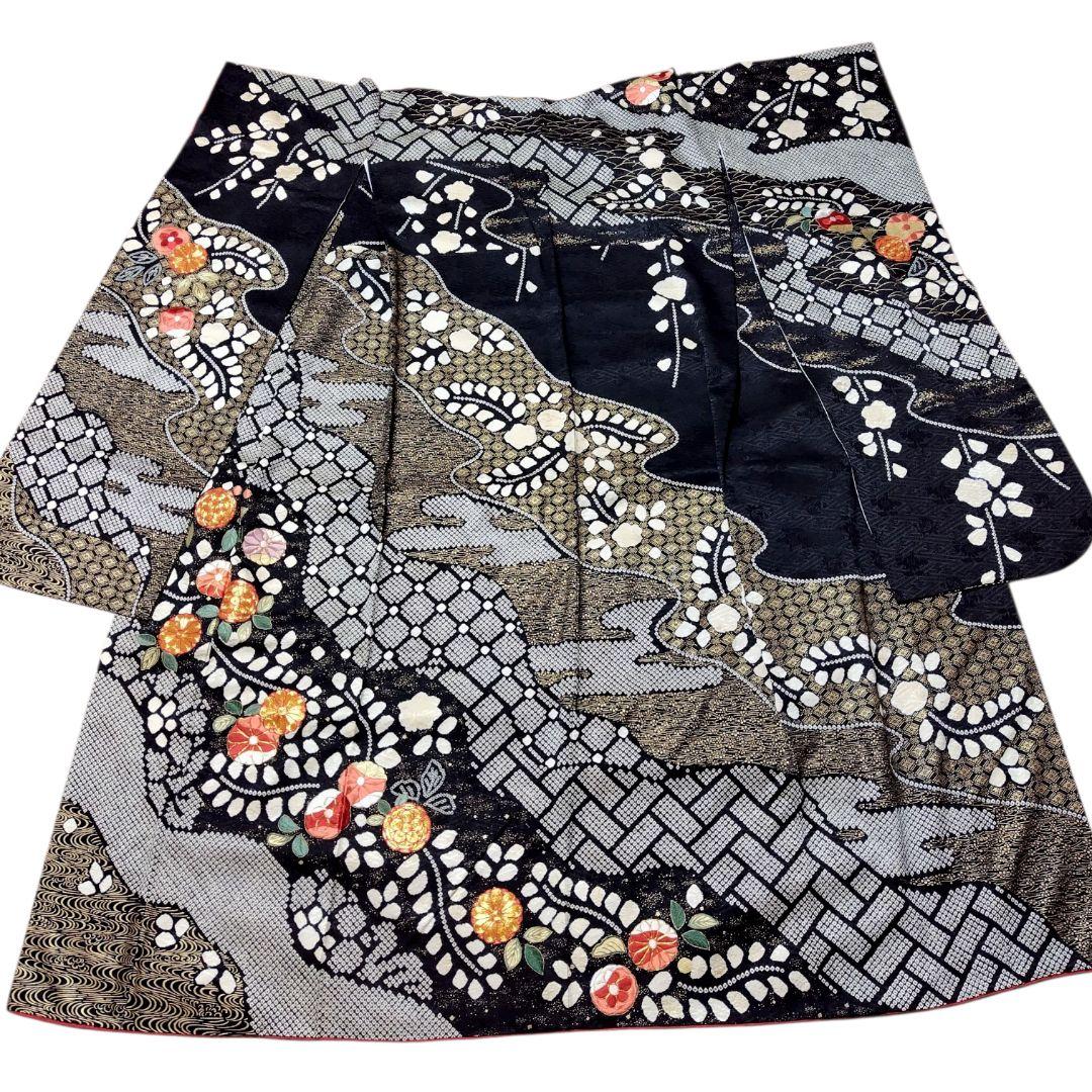 振袖フルセット(8点)・成人式・絞り・手絞り・辻ヶ花・鈴乃屋扱・金駒刺繍・金彩