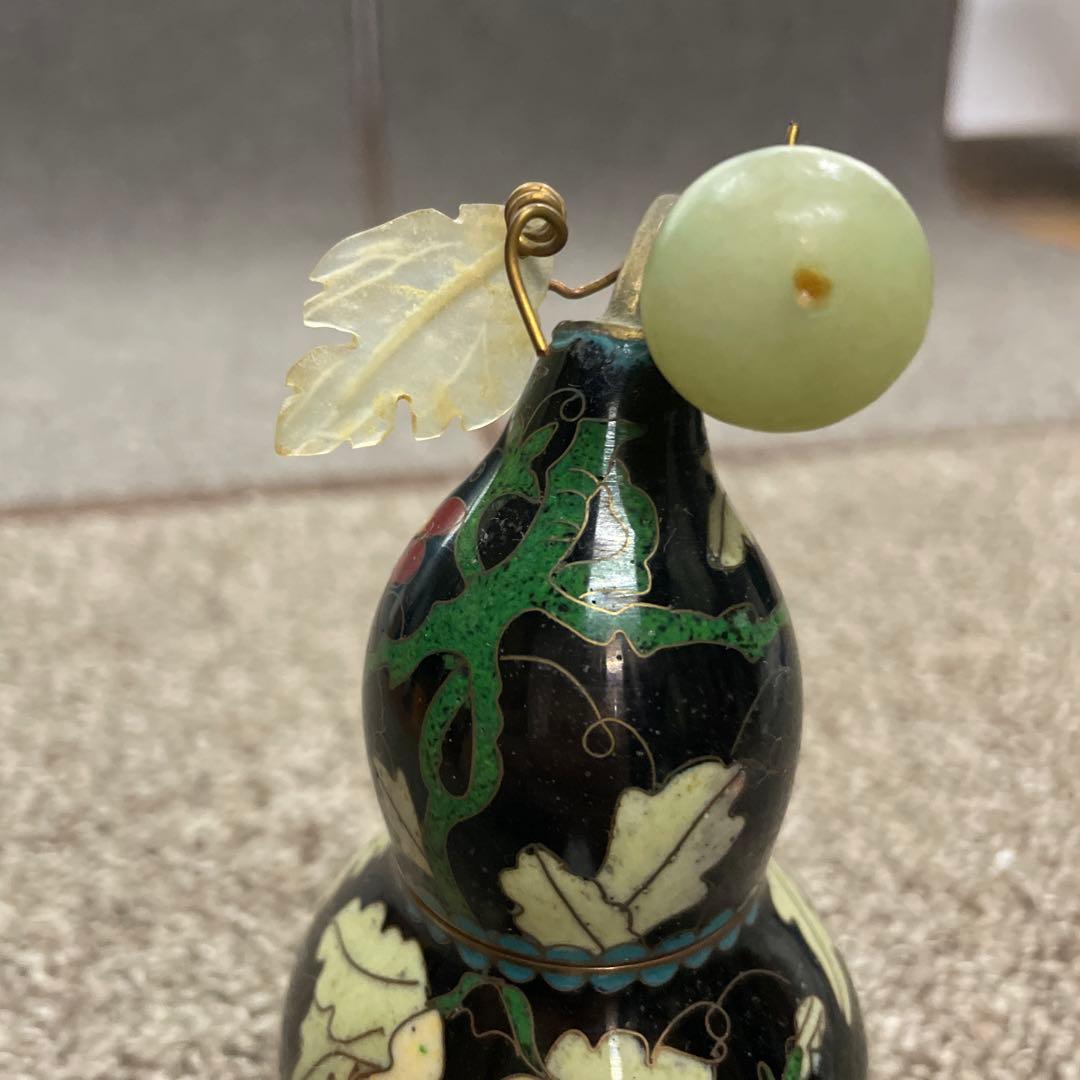 中国美術品　骨董品　瓢箪　ひょうたん 蝶々　台座付き