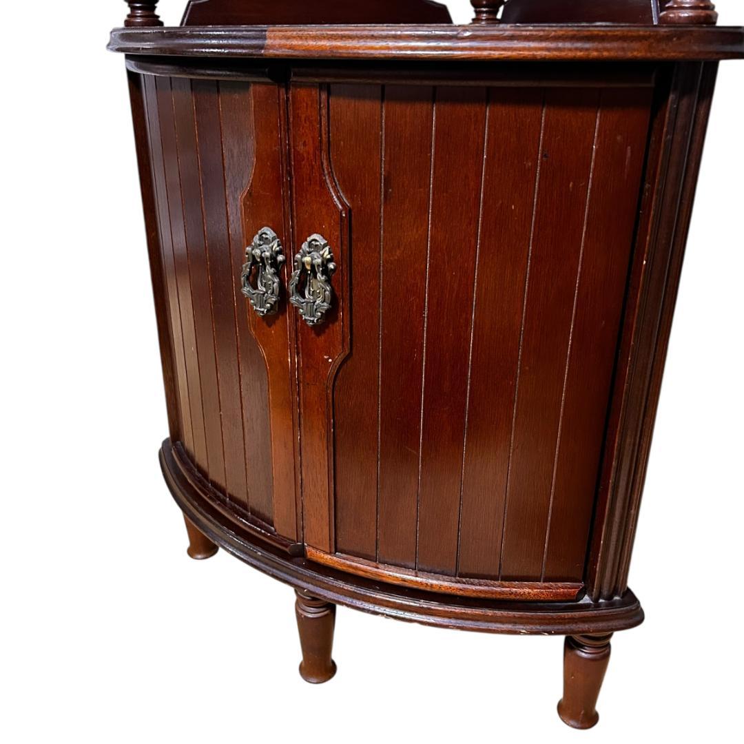 綾野製作所 アヤノクラフト コーナーキャビネット 木製3段 ダークブラウン