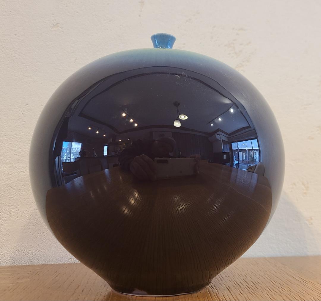 人間国宝 三代徳田八十吉 耀彩壷 九谷焼 花瓶 共箱