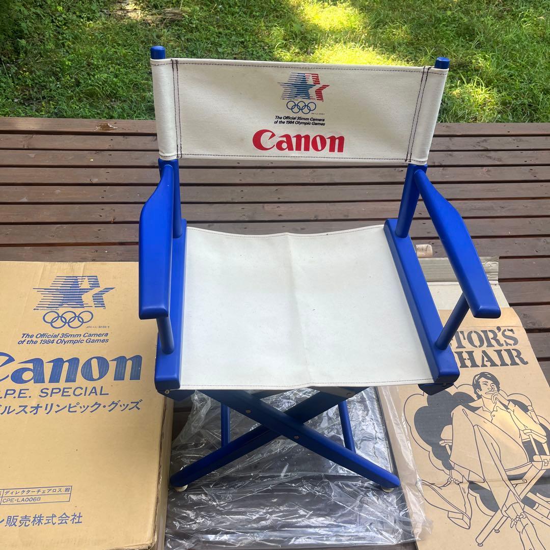 Canon ディレクターズチェア 木製 帆布　折りたたみ 1984年ロス五輪