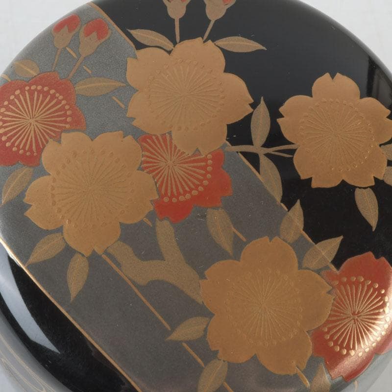 茶道具　小坂修斎作　花草蒔絵　大棗　共箱　V　9308