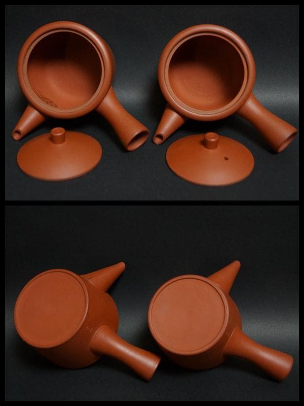 茶道具 常滑焼 春山造 朱泥横手急須二点セット 茶注 玉露