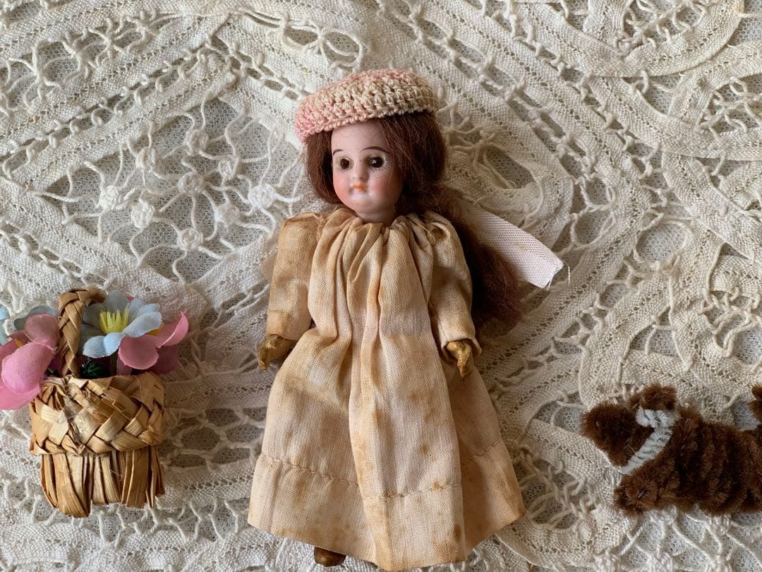 フランスアンティーク 希少 フレンチミニョネット ビスクドール 小物セット