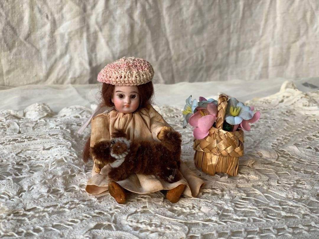 フランスアンティーク 希少 フレンチミニョネット ビスクドール 小物セット