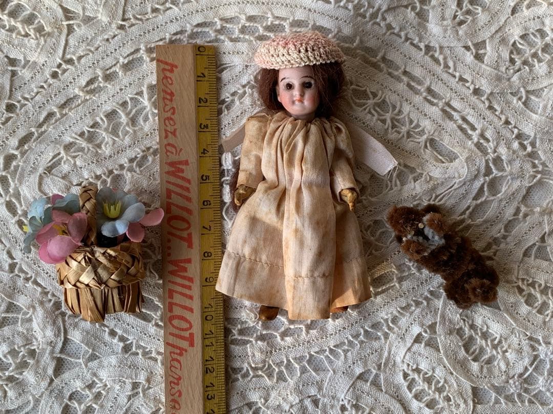 フランスアンティーク 希少 フレンチミニョネット ビスクドール 小物セット