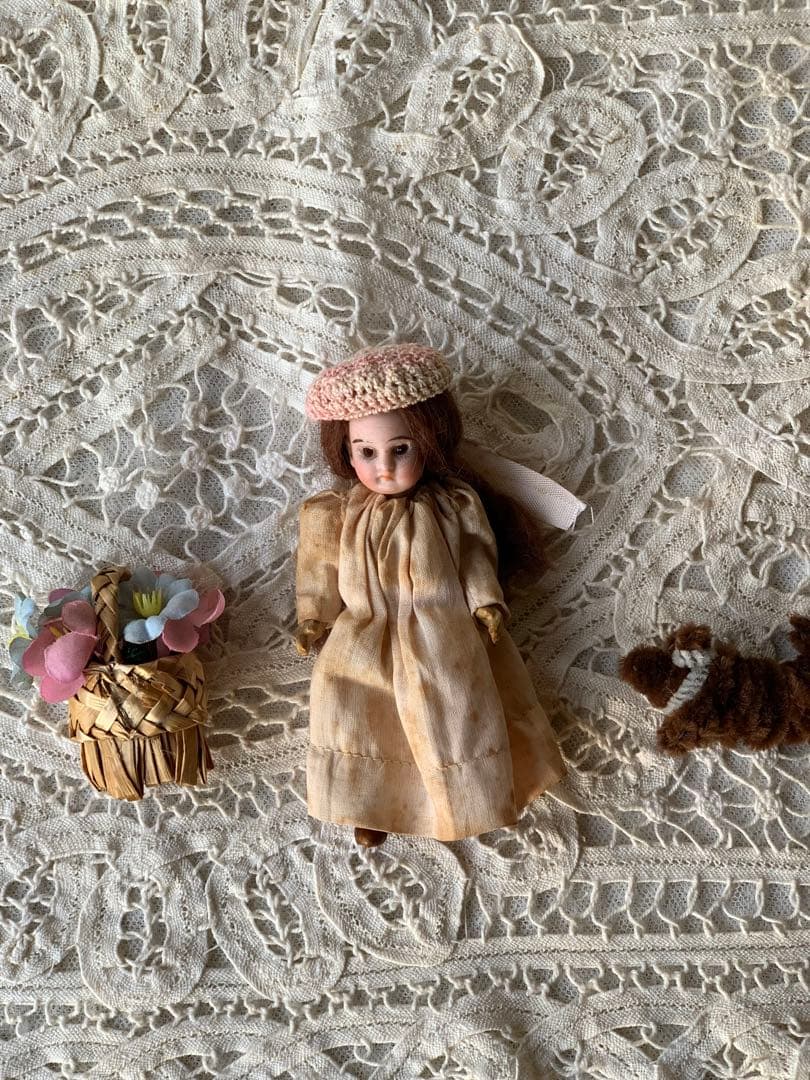 フランスアンティーク 希少 フレンチミニョネット ビスクドール 小物セット