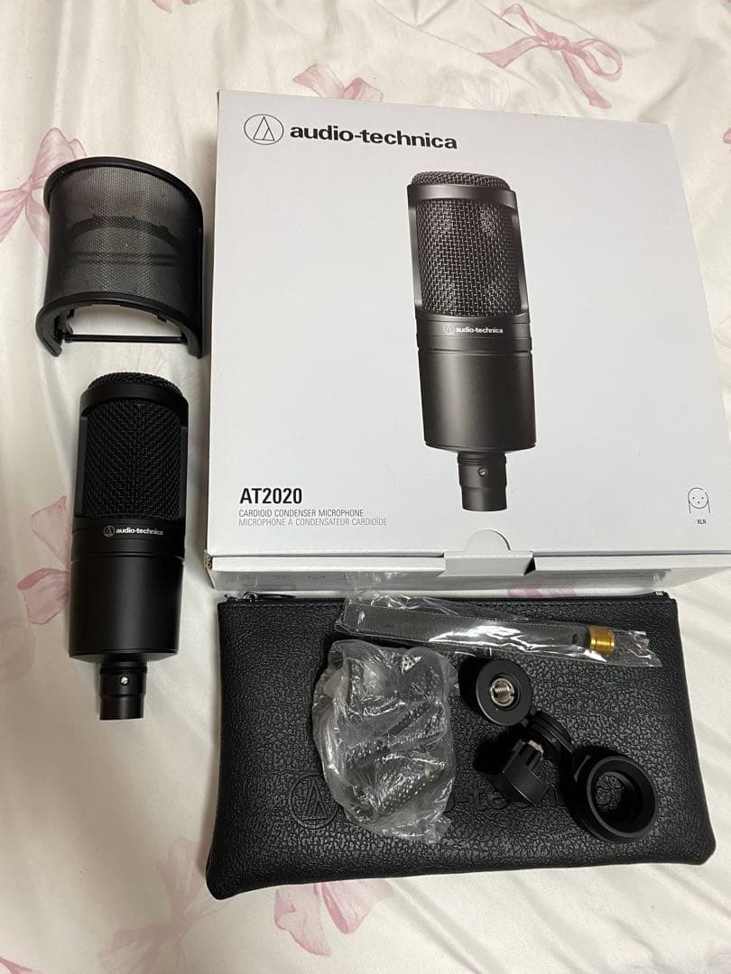 audio-technica AT2020 コンデンサーマイク ポップガード付き