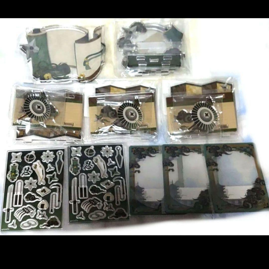 フクヤ キャラ福くじ 忍者 アクリルフレーム グリーン 緑 10点セット