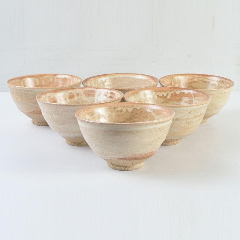 茶道具　兎月窯　杉浦芳樹造　数茶碗　六客　堀内宗完（兼中斎）極め箱　V9474A