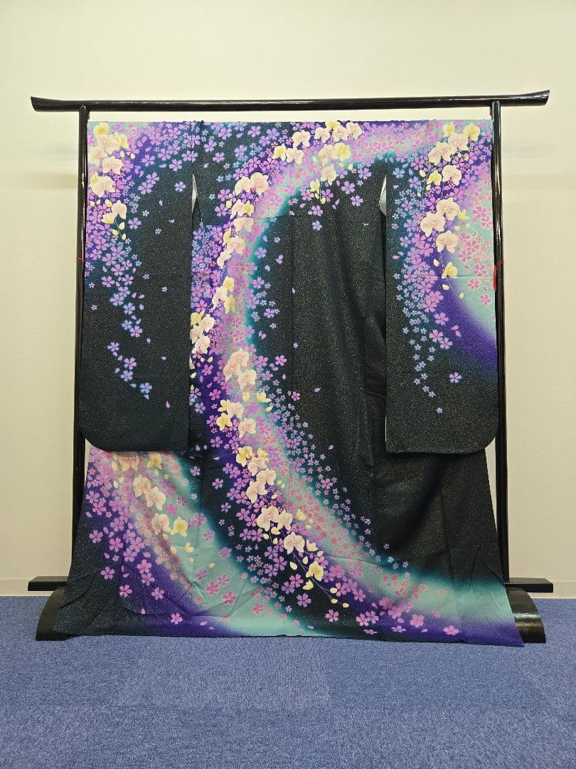 正絹 振袖 黒