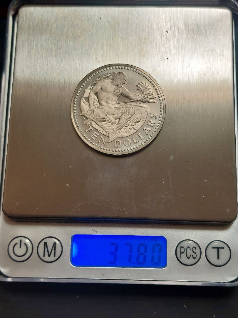 バルバドス 1973年 10ドル銀貨/白銅貨 2枚