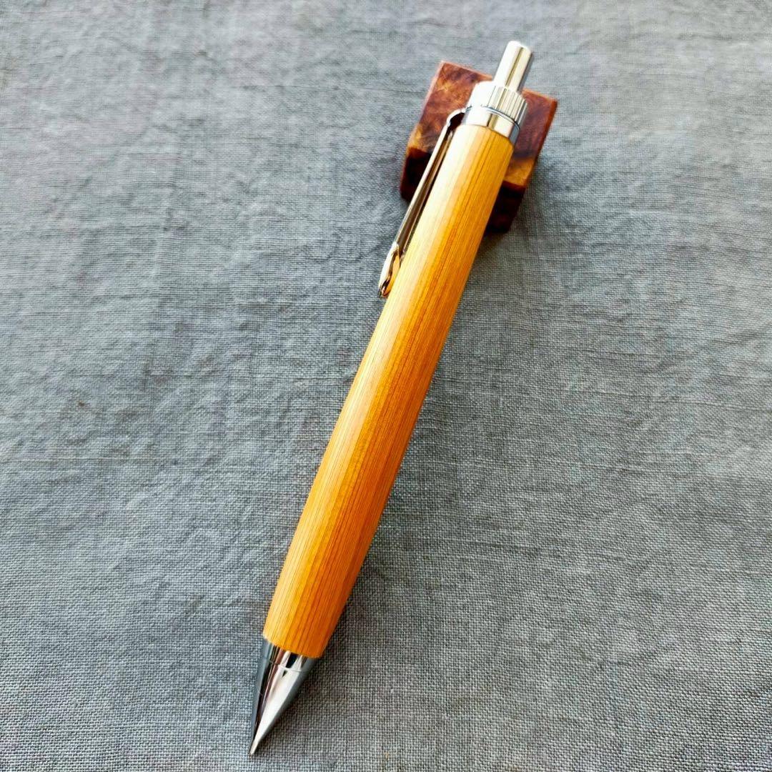 伊勢神宮　御神木　檜　ハンドメイド　木軸シャープペン　0.5mm　シルバー