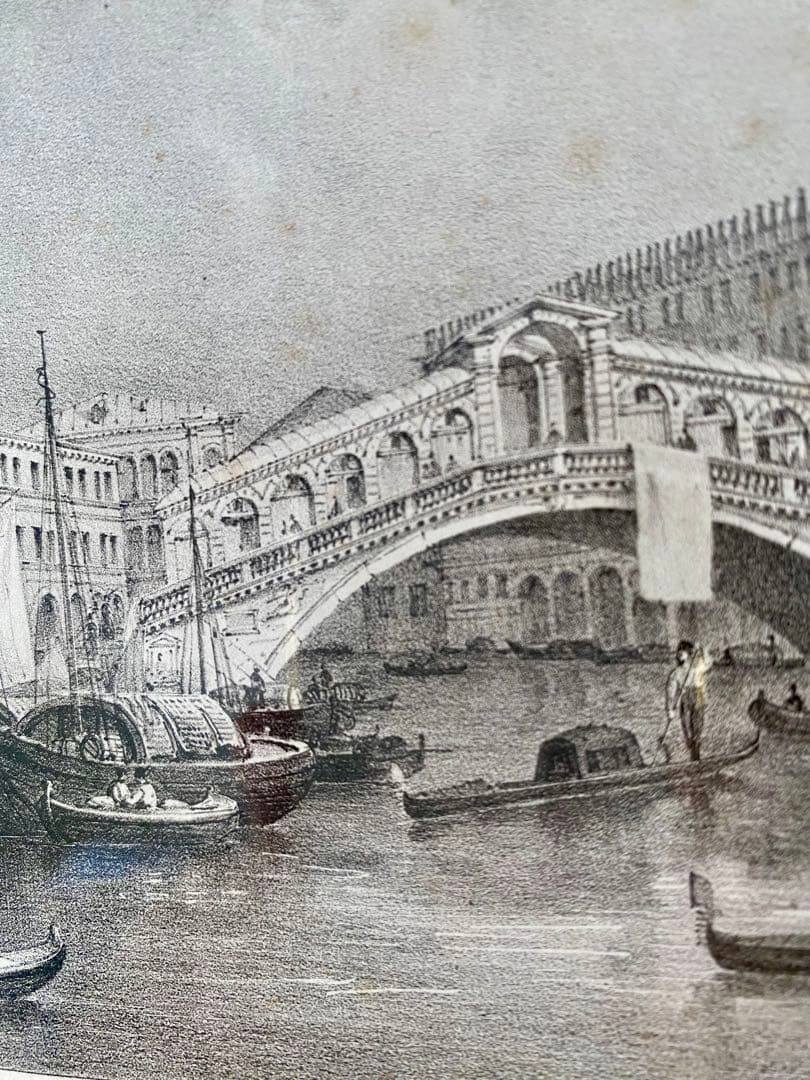 お正月特別価格❗️1800年後半　銅版　ベネチア　パリの高級アンティーク画廊で購入