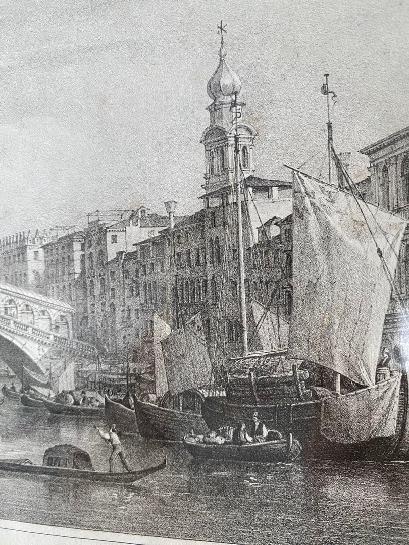 お正月特別価格❗️1800年後半　銅版　ベネチア　パリの高級アンティーク画廊で購入