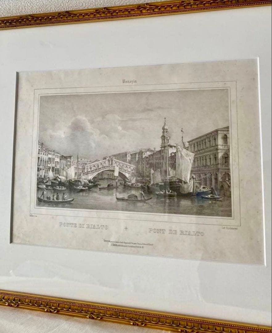 お正月特別価格❗️1800年後半　銅版　ベネチア　パリの高級アンティーク画廊で購入