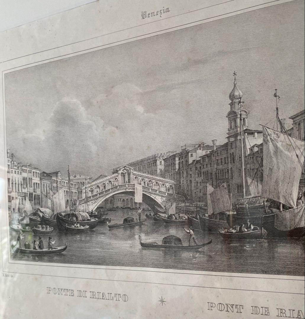 お正月特別価格❗️1800年後半　銅版　ベネチア　パリの高級アンティーク画廊で購入