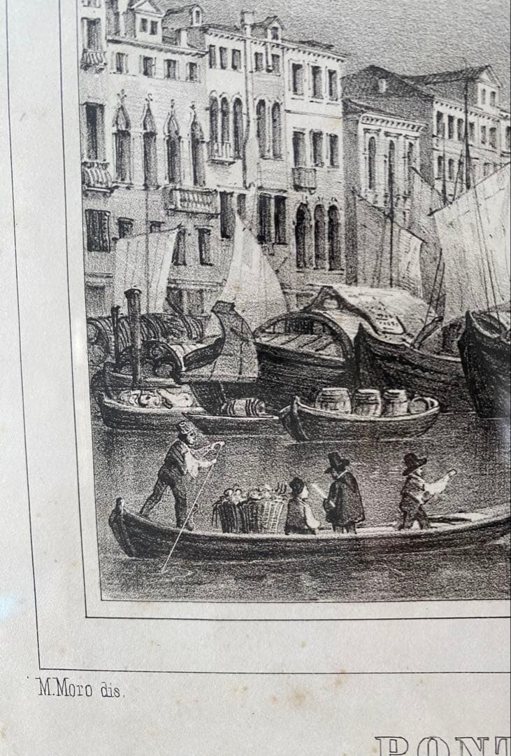 お正月特別価格❗️1800年後半　銅版　ベネチア　パリの高級アンティーク画廊で購入