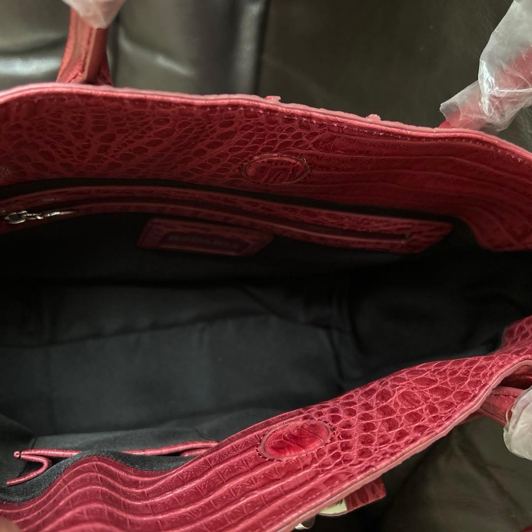 【新品・未使用・タグ付き】 RODANIA FIRMATO ワニ革 バッグレッド