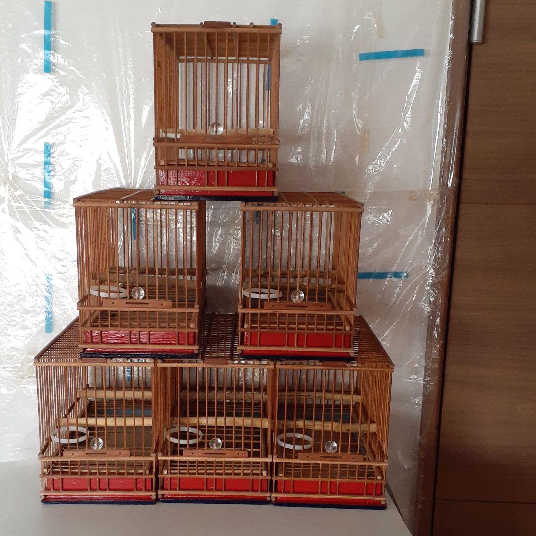 鳥籠六個　六羽桶セット