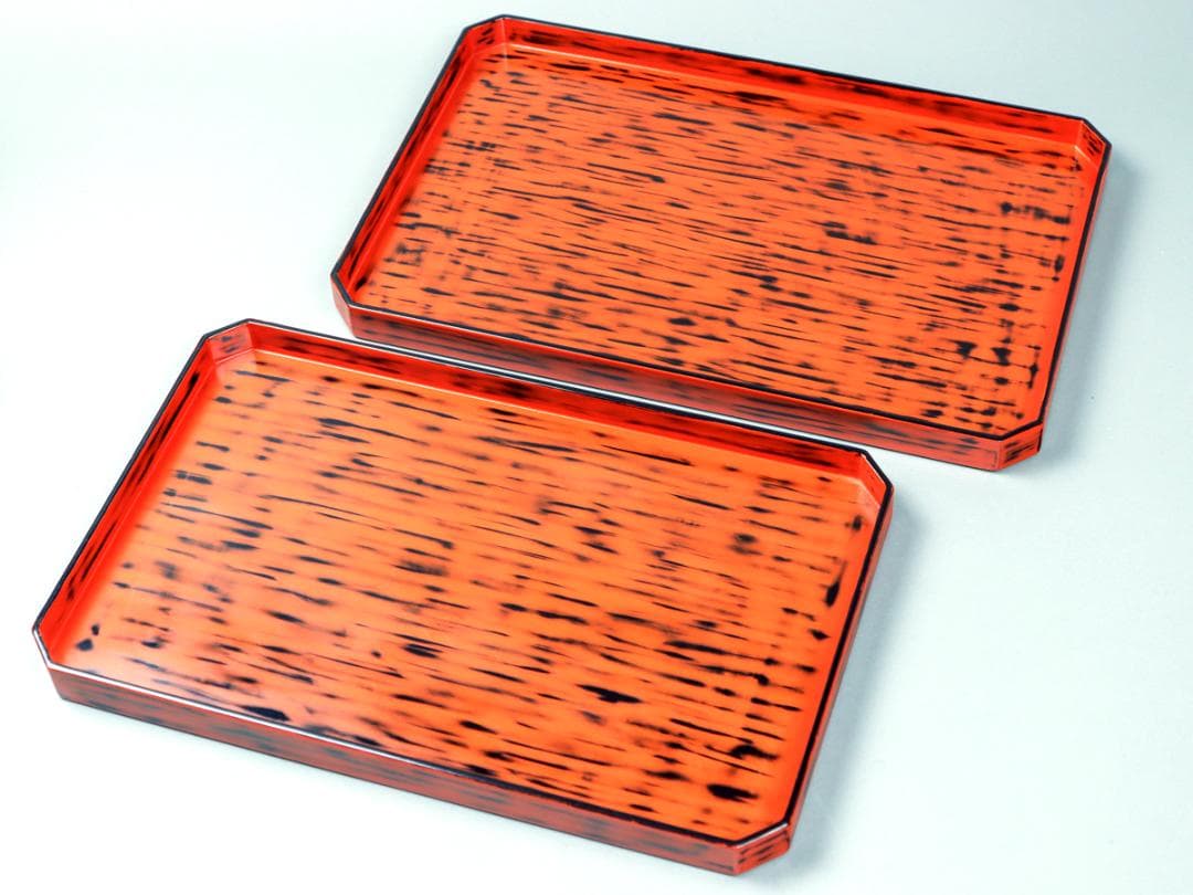 青紫園造 根来塗 脇取盆 共箱