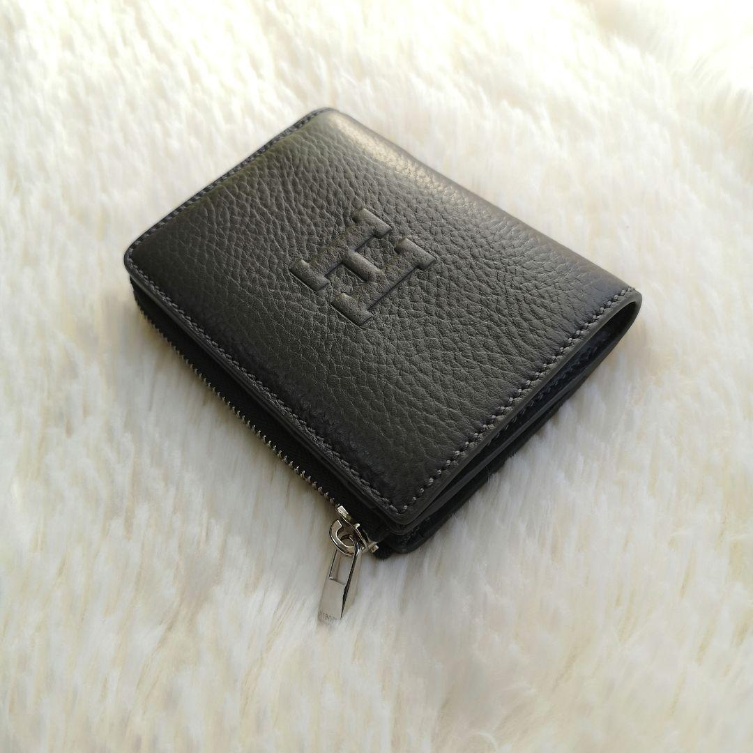 美品 HIROFU ソープラ ２つ折り財布 人気 グレー 付属品有り