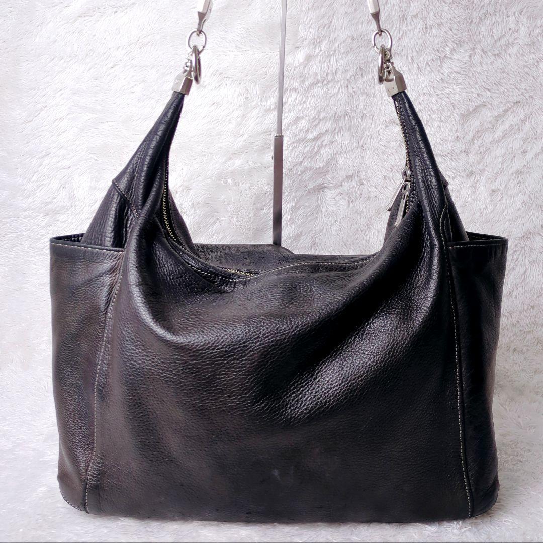 アニアリ aniary 2way ハーフムーン　トートバッグ レザー 黒 A4