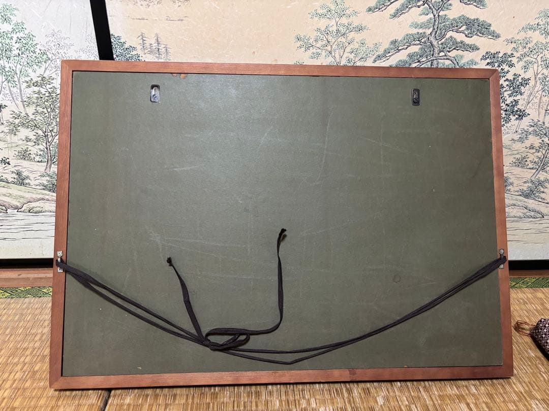 惲 壽平 秋花図（原寸大）水墨画 木製額縁付き　清　中国 二玄社　惲 寿平