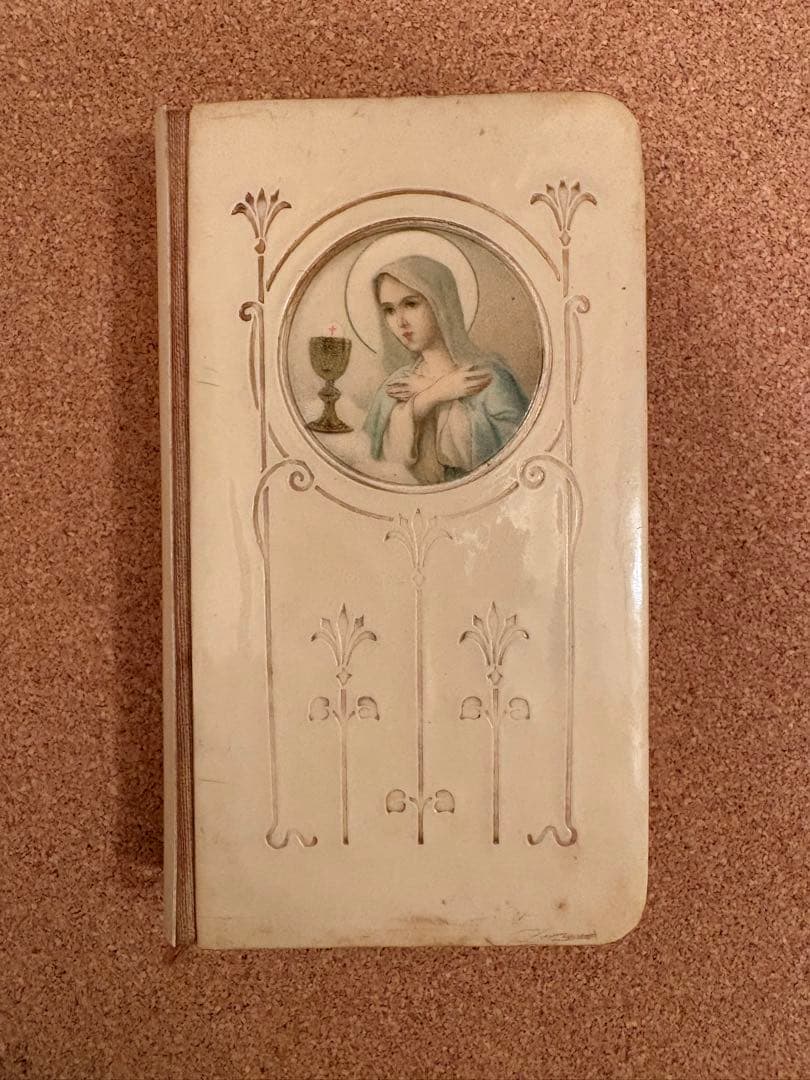 【希少】アンティーク聖書と聖母マリア レースのホーリーカードのセット