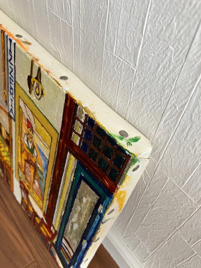 絵画　油絵　キャンバス　風景画　マーケット　F4