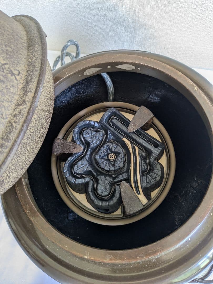 茶道具 野々田商店 電気風炉釜 政光 茶釜 共箱付き