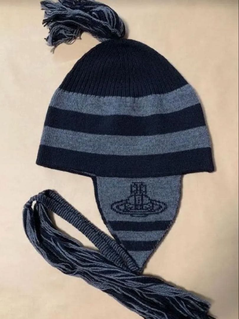 Vivienne Westwood ORB オーブ ボーダー ニット帽 黒